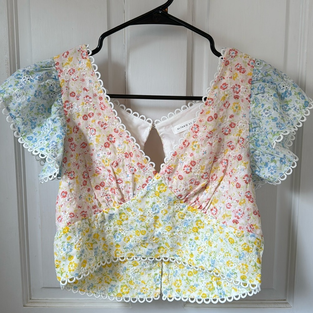 NWT Altar’d State Serina Patchwork Top
